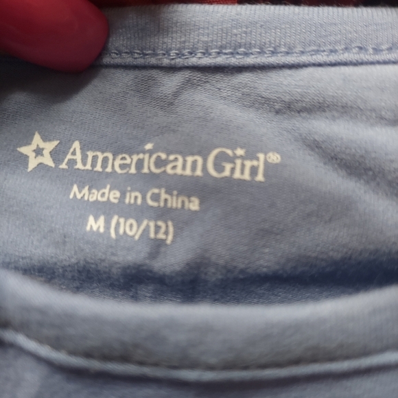 Girls NWT American Girl Size 10/12 Long Sleeve Tee with Heart Detail - Picture 5 of 7